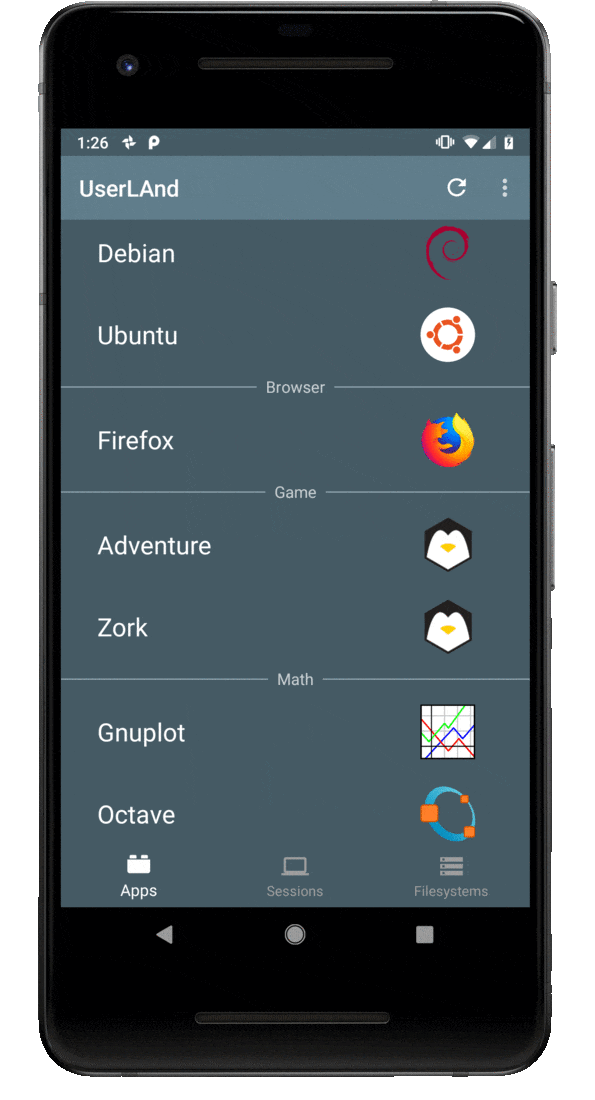 Samsung Galaxy S8 UserLAnd